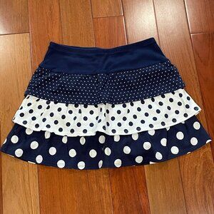 Gymboree PARISIAN ROSE Tiered Knit polka dot Skirt/Skort size 9 /10